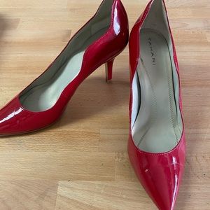Tahari Red Patent Leather Pumps